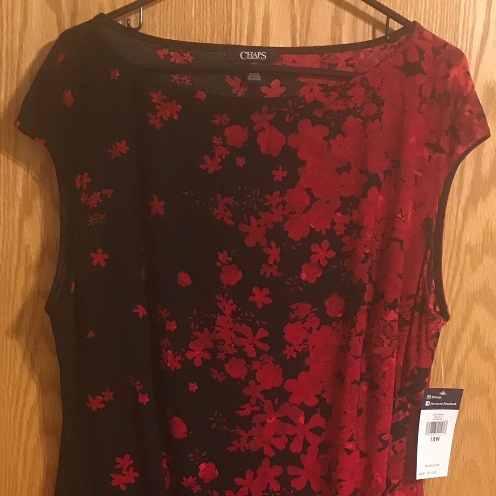 CHAPS Women’s Size 18W Red and Black Dress.